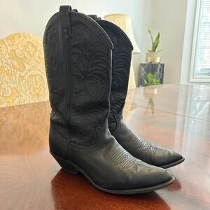 Acme Women's Cowboy Western Boots Black Leather Size 6.5 M
